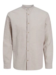 Jack & Jones Langarmhemd JJESUMMER BAND SHIRT LS SN ecru