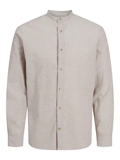 Jack & Jones Langarmhemd JJESUMMER BAND SHIRT LS SN ecru