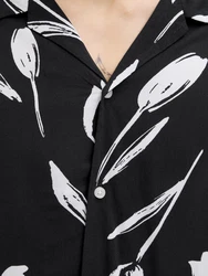 JACK & JONES Hemd 'JJEJEFF CHARGE' schwarz/weiß