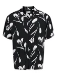 JACK & JONES Hemd 'JJEJEFF CHARGE' schwarz/weiß