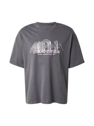 T-Shirt 'Studio Edition Vibe' dunkelgrau / pastellgrn / rosa