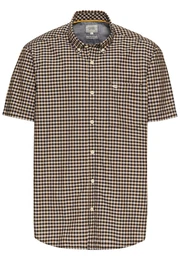 Hemd beige / nachtblau / braun