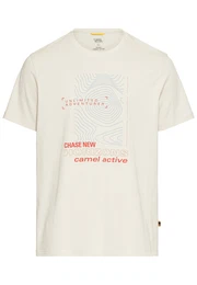 T-Shirt beige / blau / orange