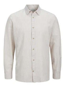 JACK & JONES Hemd 'JJESummer' beige/weiß JACK & JONES Hemd 'JJESummer' beige/weiß