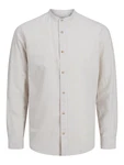 Jack & Jones Langarmhemd JJESUMMER BAND SHIRT LS SN beige/weiß