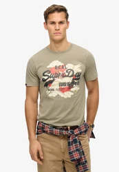 Superdry T-Shirt 'Tokyo' khaki/hellrot/schwarz/weiß