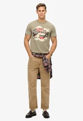 Superdry T-Shirt 'Tokyo' khaki/hellrot/schwarz/weiß