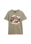 Superdry T-Shirt 'Tokyo' khaki/hellrot/schwarz/weiß