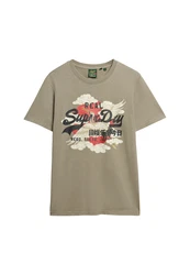 Superdry T-Shirt 'Tokyo' khaki/hellrot/schwarz/weiß