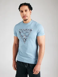 GUESS T-Shirt navy/pastellblau/weiß