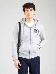 Superdry Sweatjacke hellgrau/schwarz