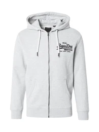 Sweatjacke hellgrau / schwarz