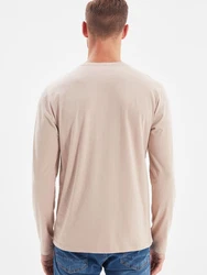 Trendyol Herren T-Shirt Basic grau/beige