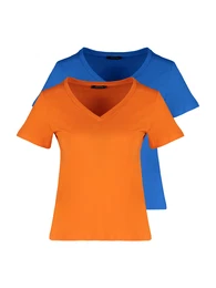 Tričko tmavě modrá / oranžová