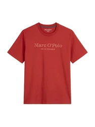 Marc O'Polo T-Shirt hellgrau/dunkelrot