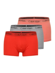 Calvin Klein Underwear Trunk LOW RISE TRUNK 3PK mit Logo-Elastikbund grau/rot/melone/schwarz