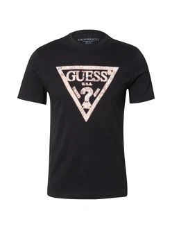 GUESS T-Shirt puder/schwarz/weiß GUESS T-Shirt puder/schwarz/weiß