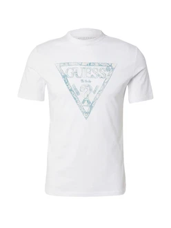 GUESS T-Shirt rauchblau/weiß/wollweiß GUESS T-Shirt rauchblau/weiß/wollweiß