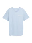TOM TAILOR DENIM T-Shirt (OCS) hellblau/weiß
