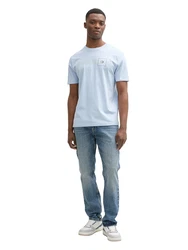 TOM TAILOR DENIM T-Shirt pastellblau/basaltgrau