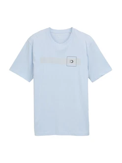 TOM TAILOR DENIM T-Shirt pastellblau/basaltgrau