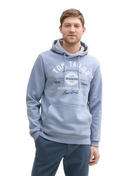 TOM TAILOR Sweatshirt Hoodie mit Print (1043292) hellblau/schwarz/weiß