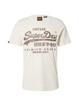 Superdry Rundhalsshirt VL WORKWEAR RELAXED TEE dunkelbraun/weiß