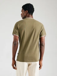 BLEND T-Shirt 'ELMER' oliv/weiß