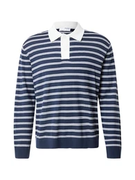 Poloshirt 'SLHTRAY' dunkelblau / wei