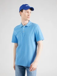 s.Oliver Poloshirt mit Waffelstruktur und Logo-Patch himmelblau