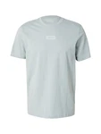 QS Kurzarmshirt Basic Rundhals T-Shirt mit Frontprint Artwork pastellgrün/weiß