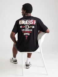 GUESS T-Shirt 'ABSTRACT' beige/rot/schwarz/weiß