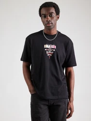 GUESS T-Shirt 'ABSTRACT' beige/rot/schwarz/weiß