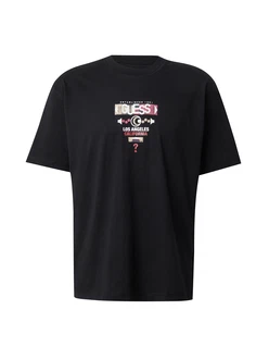 GUESS T-Shirt 'ABSTRACT' beige/rot/schwarz/weiß