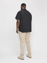 Jack & Jones Plus Hemd 'JJEBREEZE' schwarz