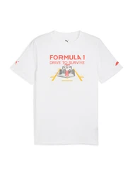 PUMA Shirt 'F1 DTS' dunkelgelb/dunkelgrau/hellrot/weiß