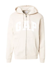 Sweatjacke 'HERITAGE' hellbeige / wei