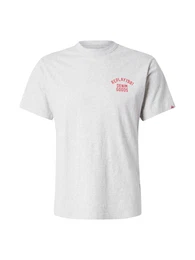 T-Shirt graumeliert / rot