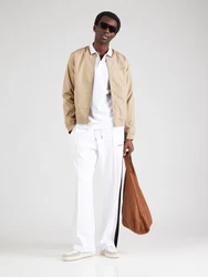 BOSS Poloshirt 'Paddy' hellbeige/navy/weiß