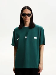 Bershka T-Shirt smaragd/weiß