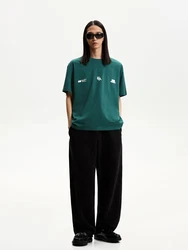 Bershka T-Shirt smaragd/weiß