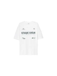 Bershka T-Shirt blau/weiß