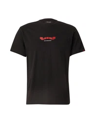 T-Shirt knallrot / schwarz / wei