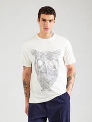KnowledgeCotton Apparel T-Shirt beige/schwarz