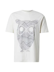 KnowledgeCotton Apparel T-Shirt beige/schwarz