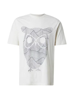 KnowledgeCotton Apparel T-Shirt beige/schwarz KnowledgeCotton Apparel T-Shirt beige/schwarz