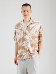JACK & JONES Hemd JJEJEFF TROPICAL khaki/weiß