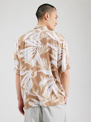 JACK & JONES Hemd JJEJEFF TROPICAL khaki/weiß