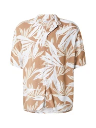 JACK & JONES Hemd JJEJEFF TROPICAL khaki/weiß