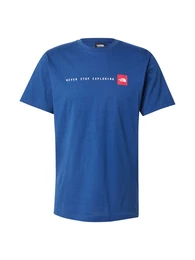 T-Shirt 'NEVER STOP EXPLORING' blau / rot / wei